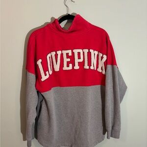 PINK Victoria's Secret Red and Gray Sweatshirt